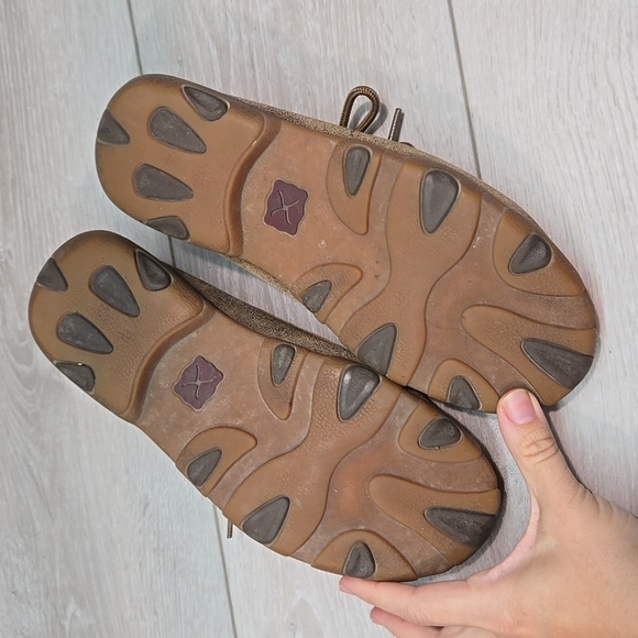 Twistwd X Women Brown Leather Boat Moccasin Shoes Boots Sz 7M - Picture 9 of 10